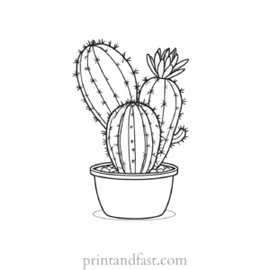 small Cactus Coloring Page