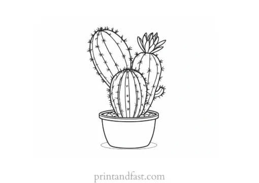 small Cactus Coloring Page