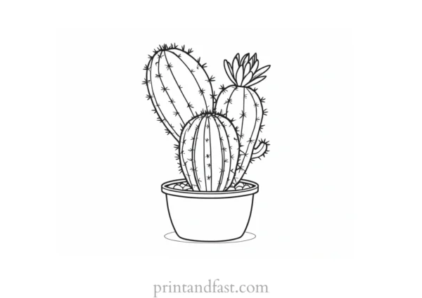 small Cactus Coloring Page