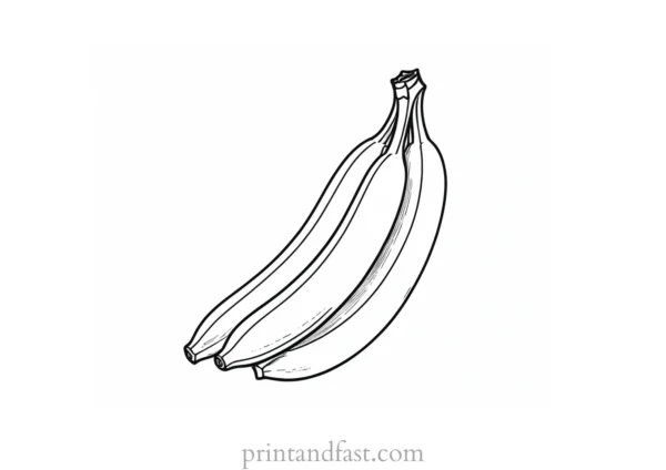 small banana coloring page