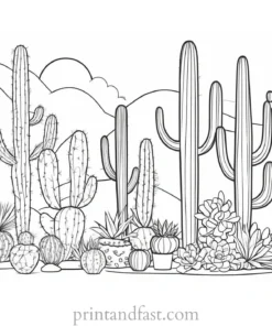 southwest Cactus Coloring Page