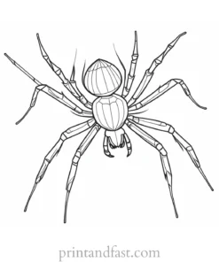 spider coloring page black and white