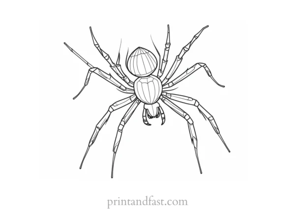 spider coloring page black and white