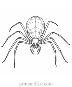 spider coloring page with background