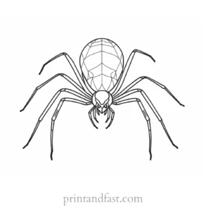 spider coloring page with background