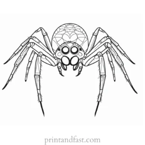 spider coloring page with eyes