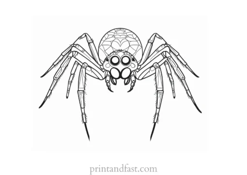 spider coloring page with eyes