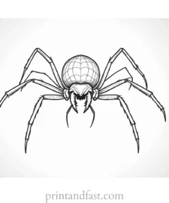 spider coloring page with fangs