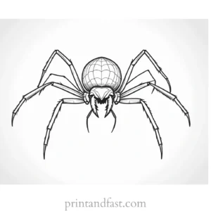 spider coloring page with fangs