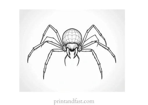 spider coloring page with fangs