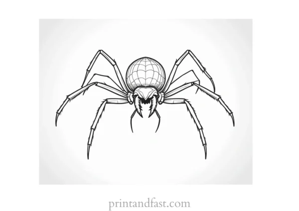 spider coloring page with fangs