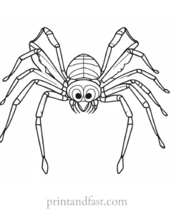 spider coloring page with insects