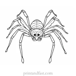 spider coloring page with insects