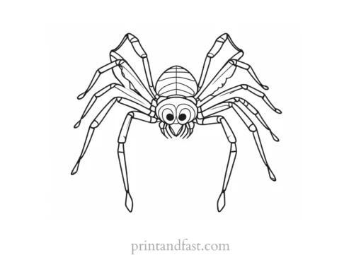 spider coloring page with insects