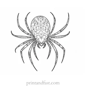 spider coloring page with patterns