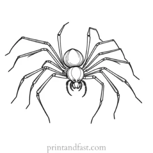 spider coloring page with prey