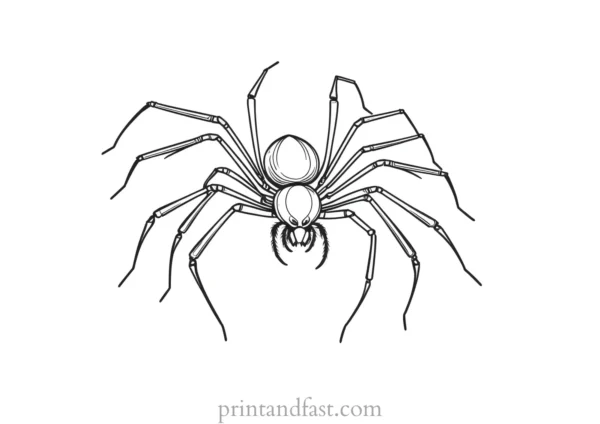 spider coloring page with prey