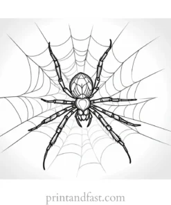 spider coloring page with spiderlings