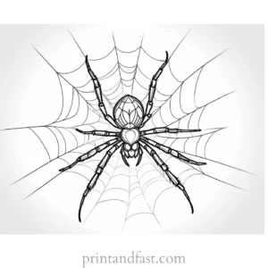 spider coloring page with spiderlings