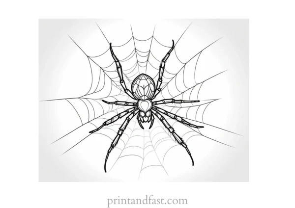 spider coloring page with spiderlings