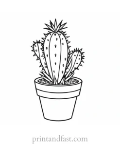 spiky Cactus Coloring Page