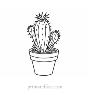 spiky Cactus Coloring Page