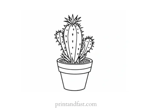 spiky Cactus Coloring Page