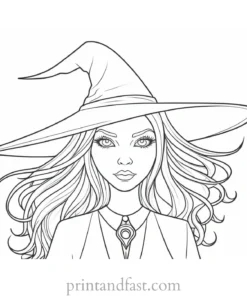 spooky Witch Coloring Page