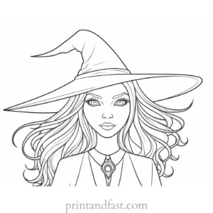 spooky Witch Coloring Page