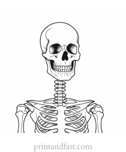 spooky skeleton coloring page