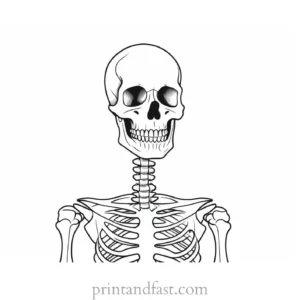 spooky skeleton coloring page