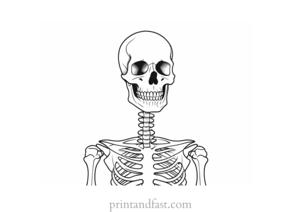 spooky skeleton coloring page