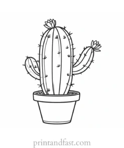 spring Cactus Coloring Page