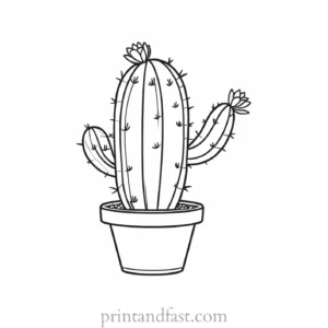 spring Cactus Coloring Page