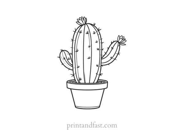 spring Cactus Coloring Page