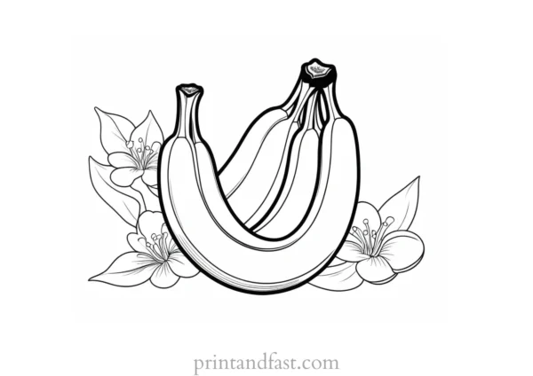 spring banana coloring page