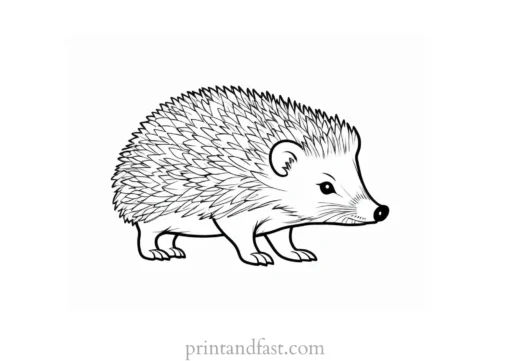 spring hedgehog coloring page