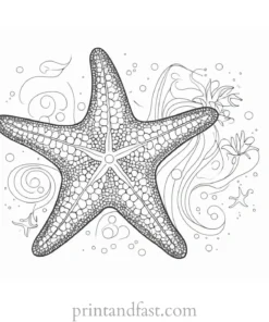 starfish coloring page for adults