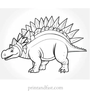 stegosaurus coloring page black and white