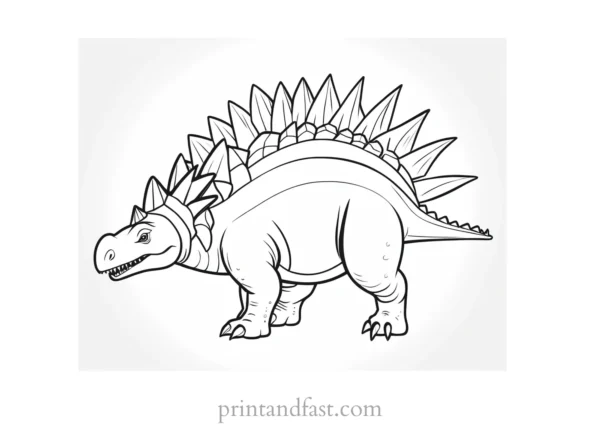 stegosaurus coloring page black and white