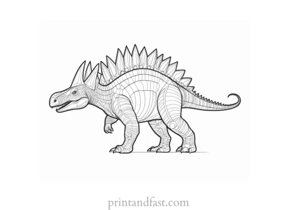 stegosaurus coloring page detailed