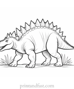 stegosaurus coloring page with background