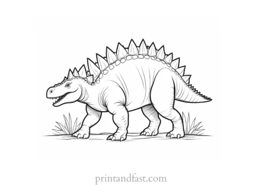 stegosaurus coloring page with background