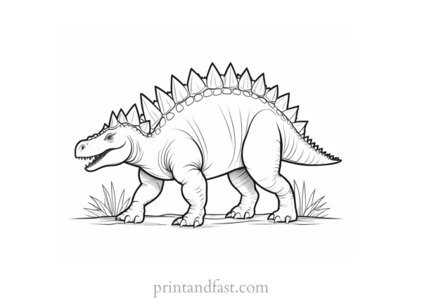 stegosaurus coloring page with background