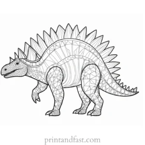 stegosaurus coloring page with pattern