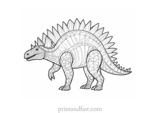 stegosaurus coloring page with pattern