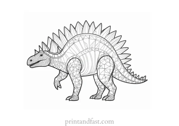 stegosaurus coloring page with pattern