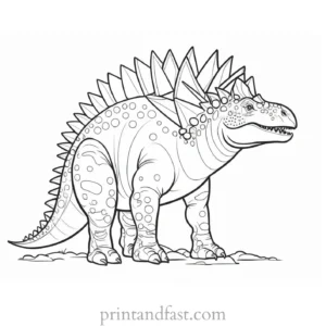 stegosaurus coloring page with rainbow