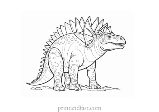 stegosaurus coloring page with rainbow