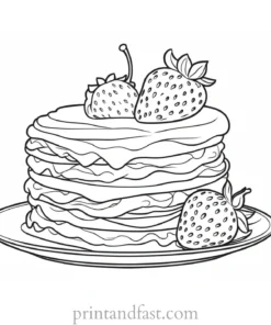 strawberry shortcake coloring page detailed